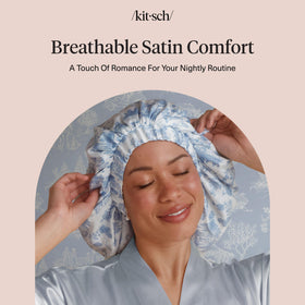 Kitsch Bridgerton bonnet styled on vanity indicating elegance and everyday use
