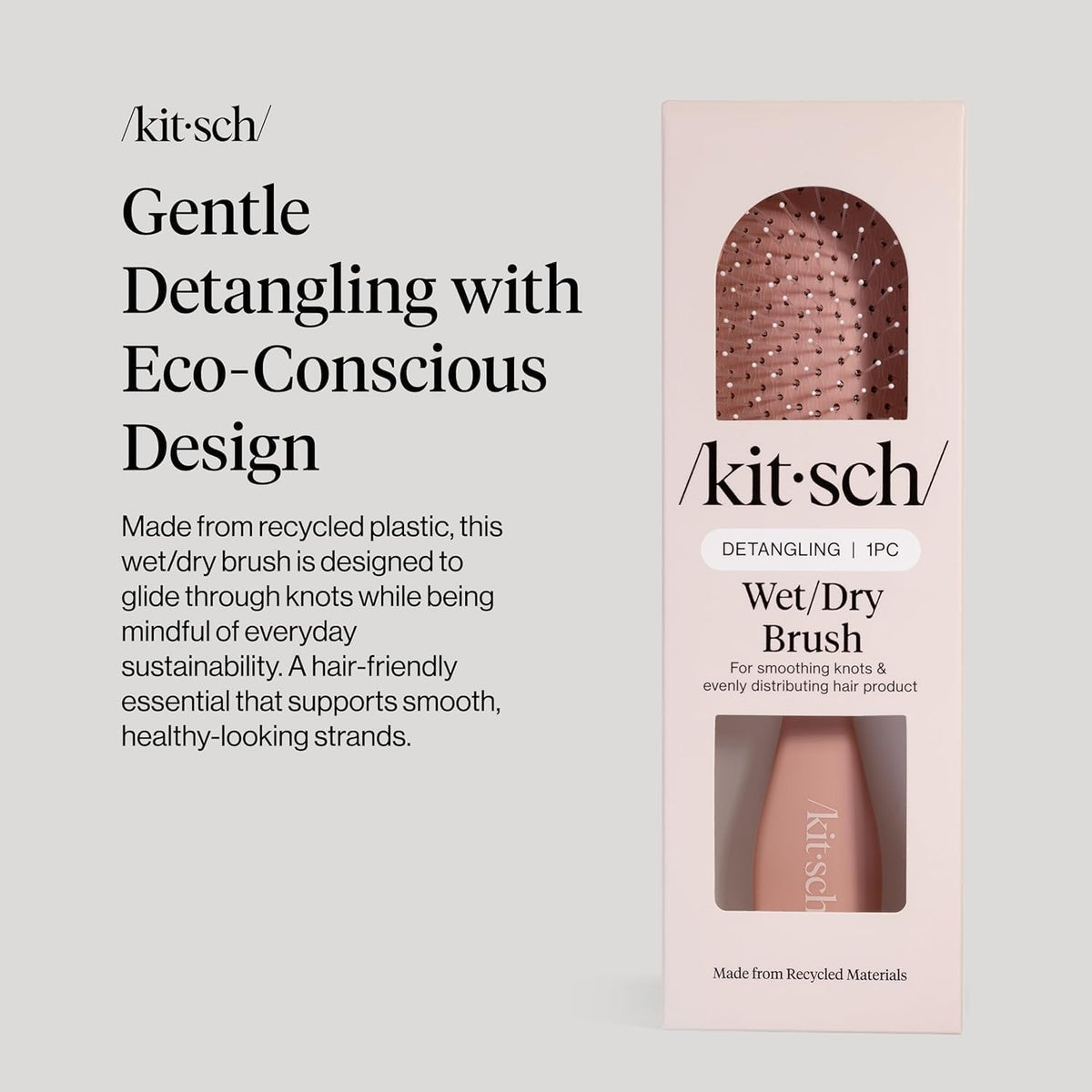 Kitsch close-up of flexible bristles with tapered tips to minimize breakage