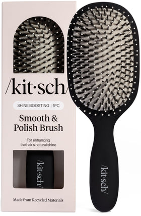 Kitsch brush front showing sleek black finish and ergonomic shape for easy styling