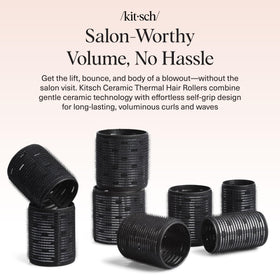 Kitsch close-up of ceramic self-grip texture for secure hold and frizz reduction