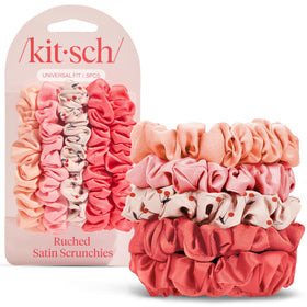 Kitsch Cherry Blossom scrunchies front packaging showing set and color benefits