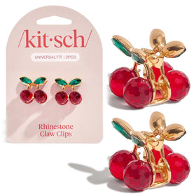 Kitsch cherry front view showing rhinestone decor and playful shape for style