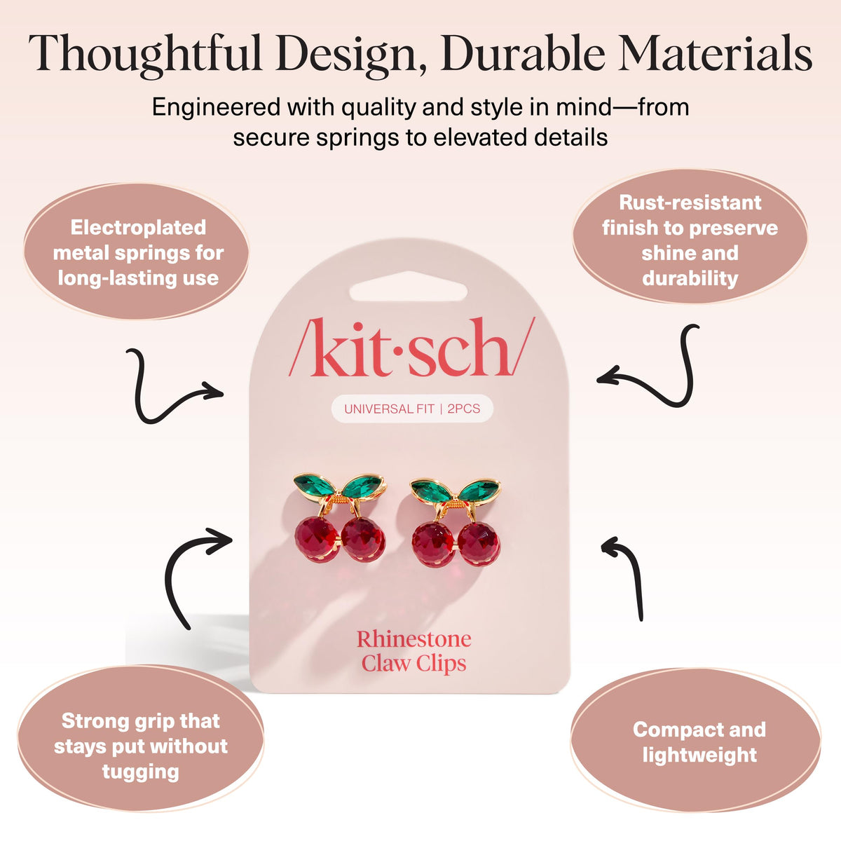 Kitsch visible spring mechanism with electroplated metal for reliable hold