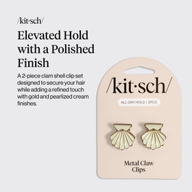 Kitsch close-up of shell texture and smooth metal edge for snag-free styling