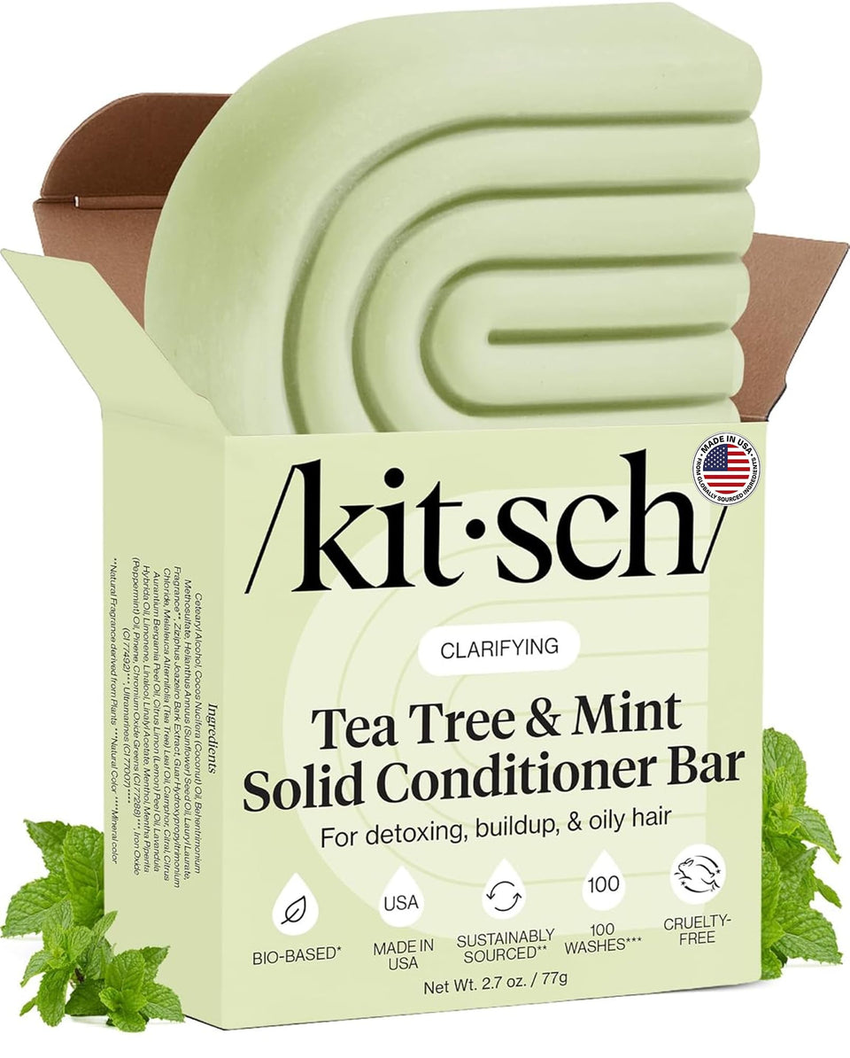 Kitsch conditioner bar front packaging showing brand and clarifying benefits