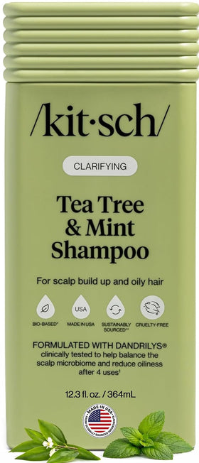 Kitsch bottle front view showing clarifying shampoo benefits