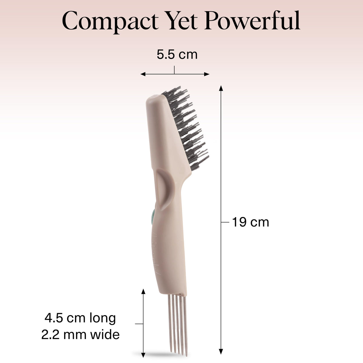 Kitsch tool lifting tangled hair from a paddle brush for faster maintenance