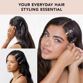 Kitsch clip holding hair back during makeup application for hands-free precision