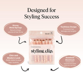 Kitsch clips in use on salon chair holding hair securely during styling