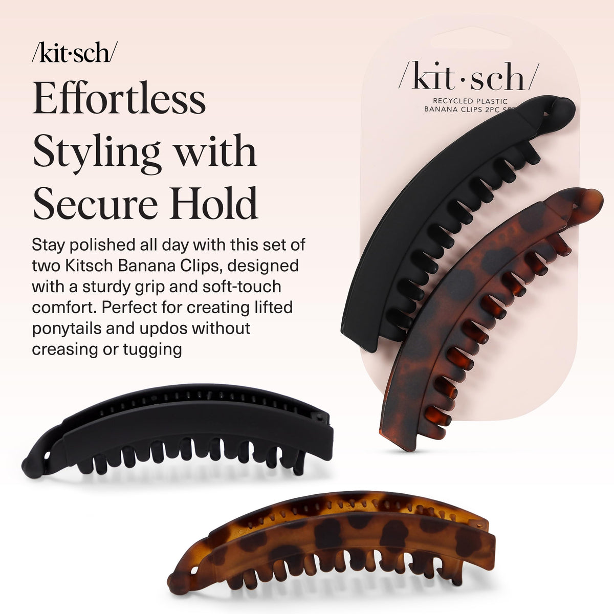 Kitsch close-up of interlocking teeth demonstrating secure grip for all hair types