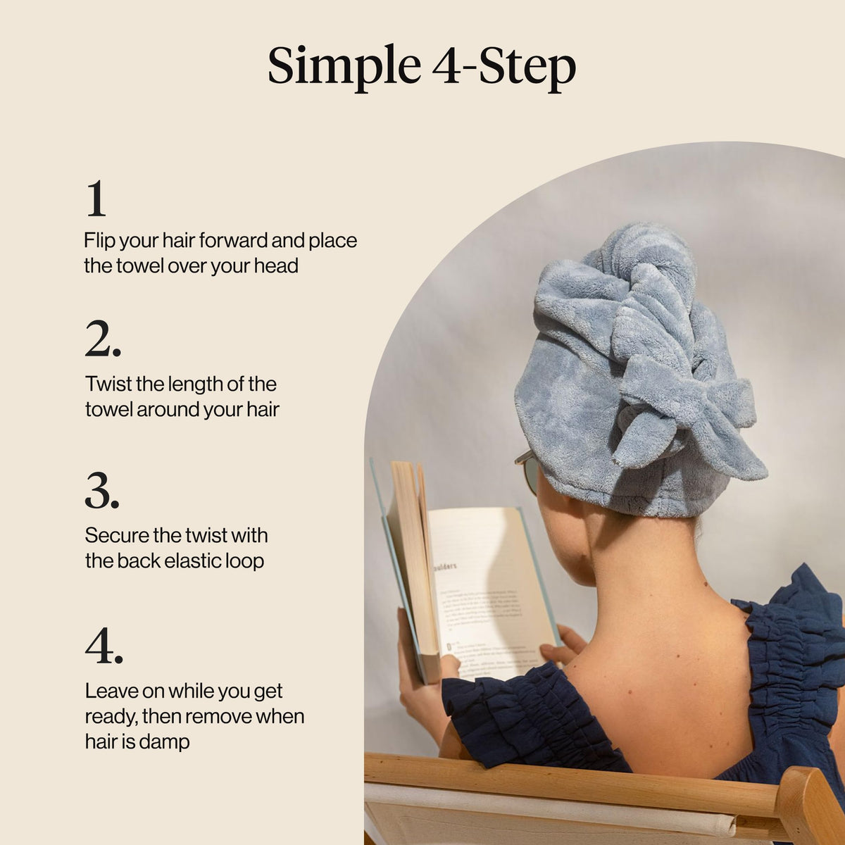 Kitsch Coastal Blue wrap styled in a bathroom setting showing polished routine benefit