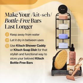 Kitsch bars packed in a toiletry bag demonstrating TSA-friendly travel