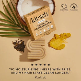 Kitsch shampoo bar placed in shower illustrating everyday use and water-safe bar