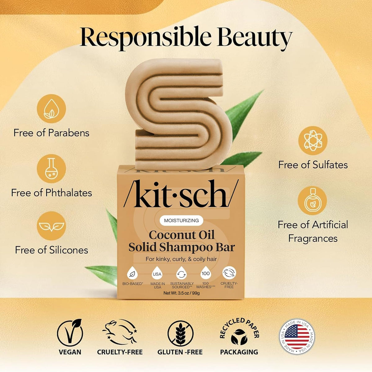 Kitsch shampoo bar producing rich lather demonstrating gentle cleansing performance