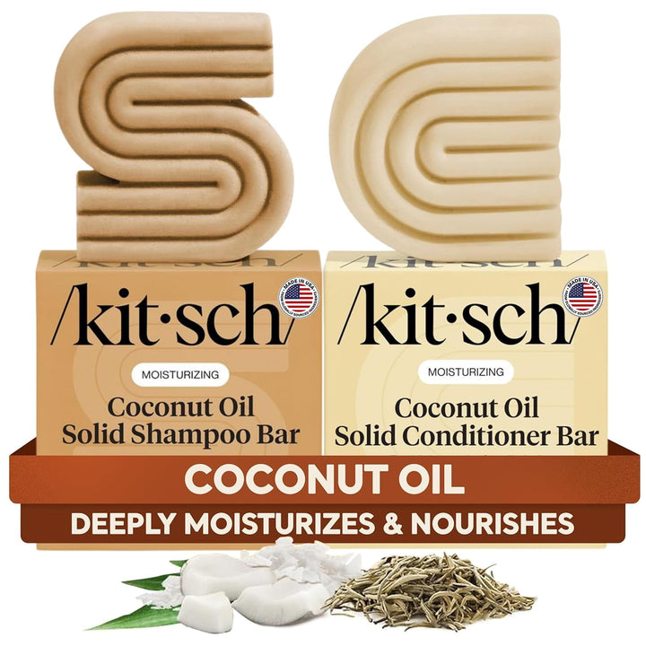 Kitsch front packaging showing coconut oil bars and benefits