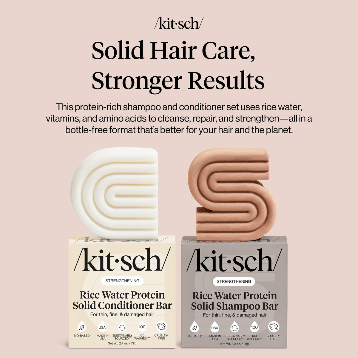 Kitsch conditioner bar creaminess close-up showing detangling benefits