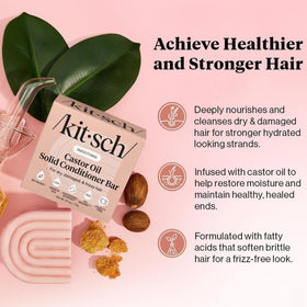 Kitsch close-up of solid conditioner bar texture highlighting moisturizing formula