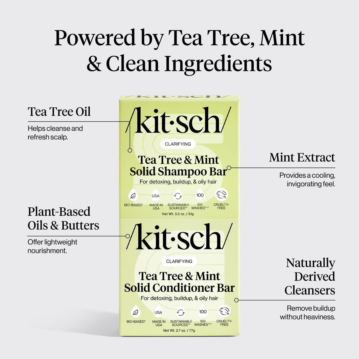 Kitsch conditioner bar detail with ridges for easier grip and use