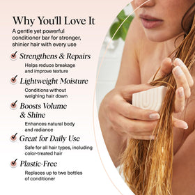 Kitsch bar creating creamy lather on wet hair, demonstrates easy application benefit