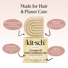 Kitsch conditioner bar lather demo on wet hair demonstrating slip benefit
