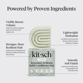 Kitsch conditioner bar in hand demonstrating simple application and convenience