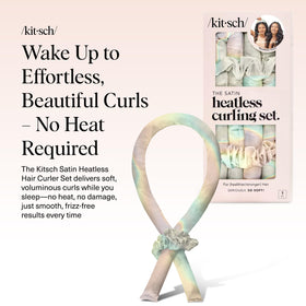 Kitsch 34-inch satin curler full-length laid out, highlights gentle styling benefit