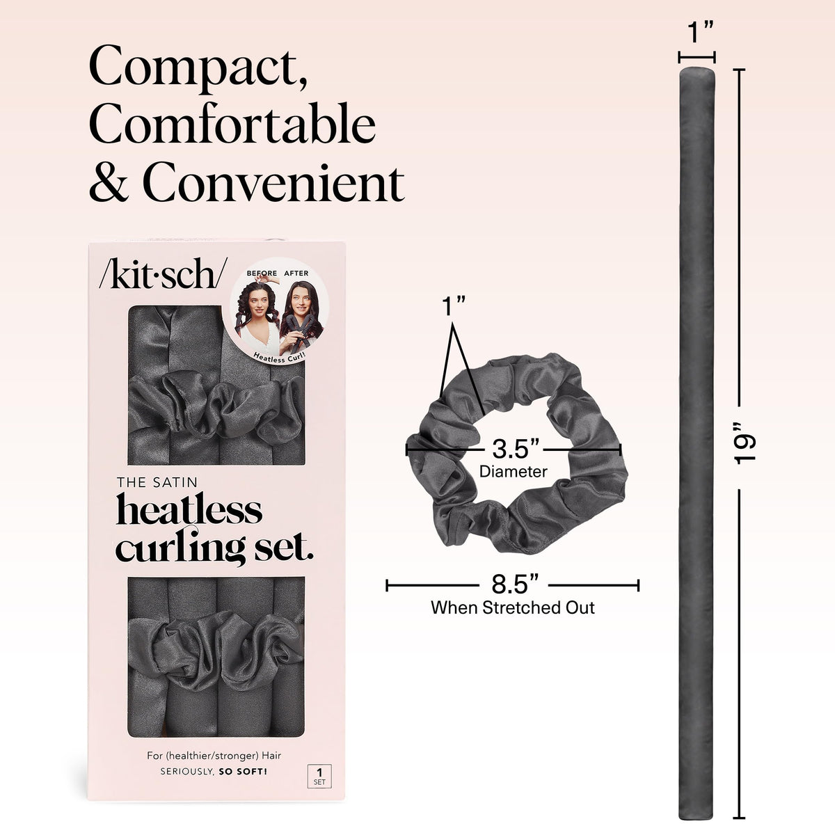 Kitsch curler wrapped with hair illustrating easy overnight styling