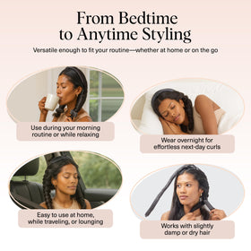 Kitsch curlers in bed showing comfortable sleep-friendly design benefit