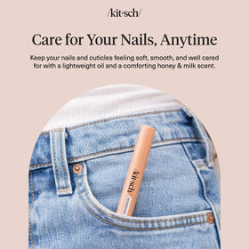 Kitsch pen inside a purse highlighting on-the-go nail care convenience