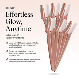 Kitsch dermaplane close-up blade guard highlighting safe exfoliation benefit