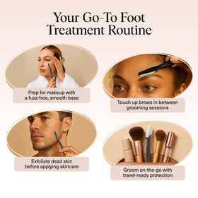 Kitsch dermaplane razor trimming eyebrow showing precise shaping advantage