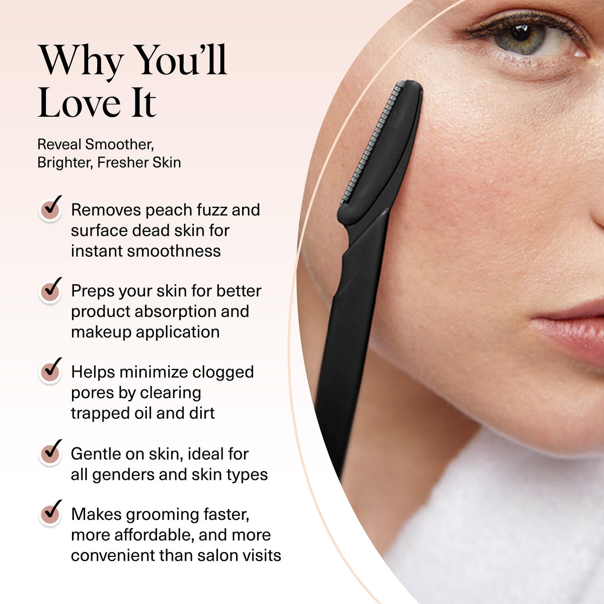 Kitsch dermaplane handle texture detail highlighting grip and comfortable hold
