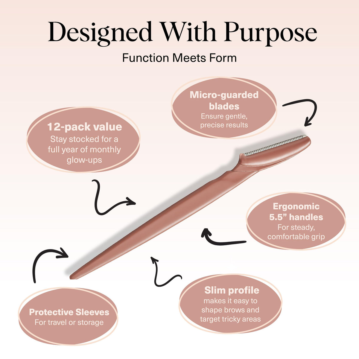 Kitsch dermaplane held in hand to show scale and easy portability benefit
