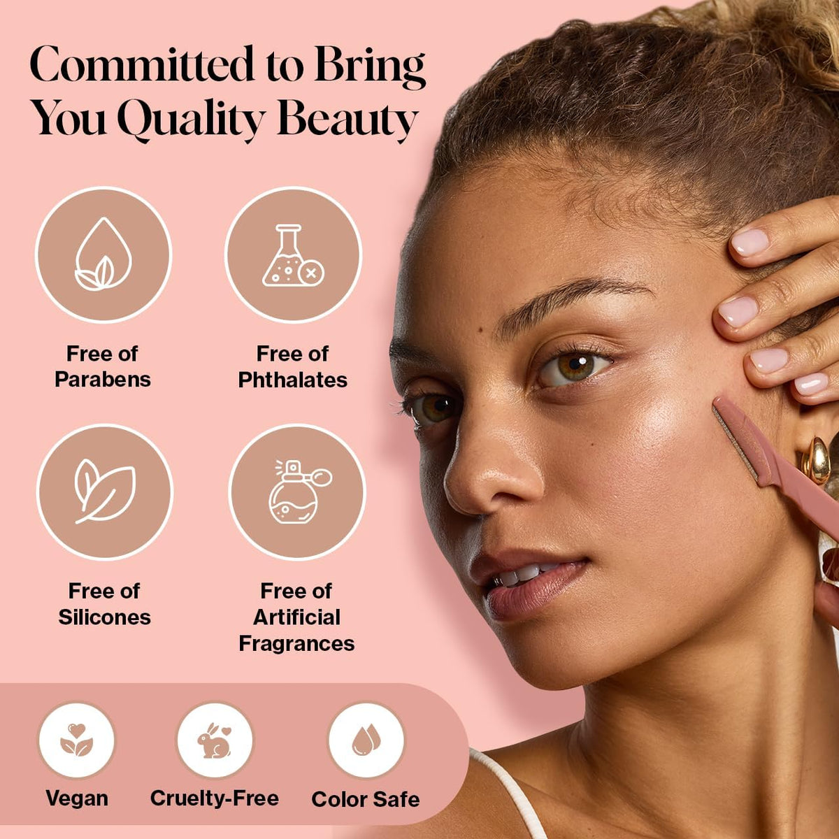 Kitsch used during dermaplaning showing smoother glide and reduced tugging