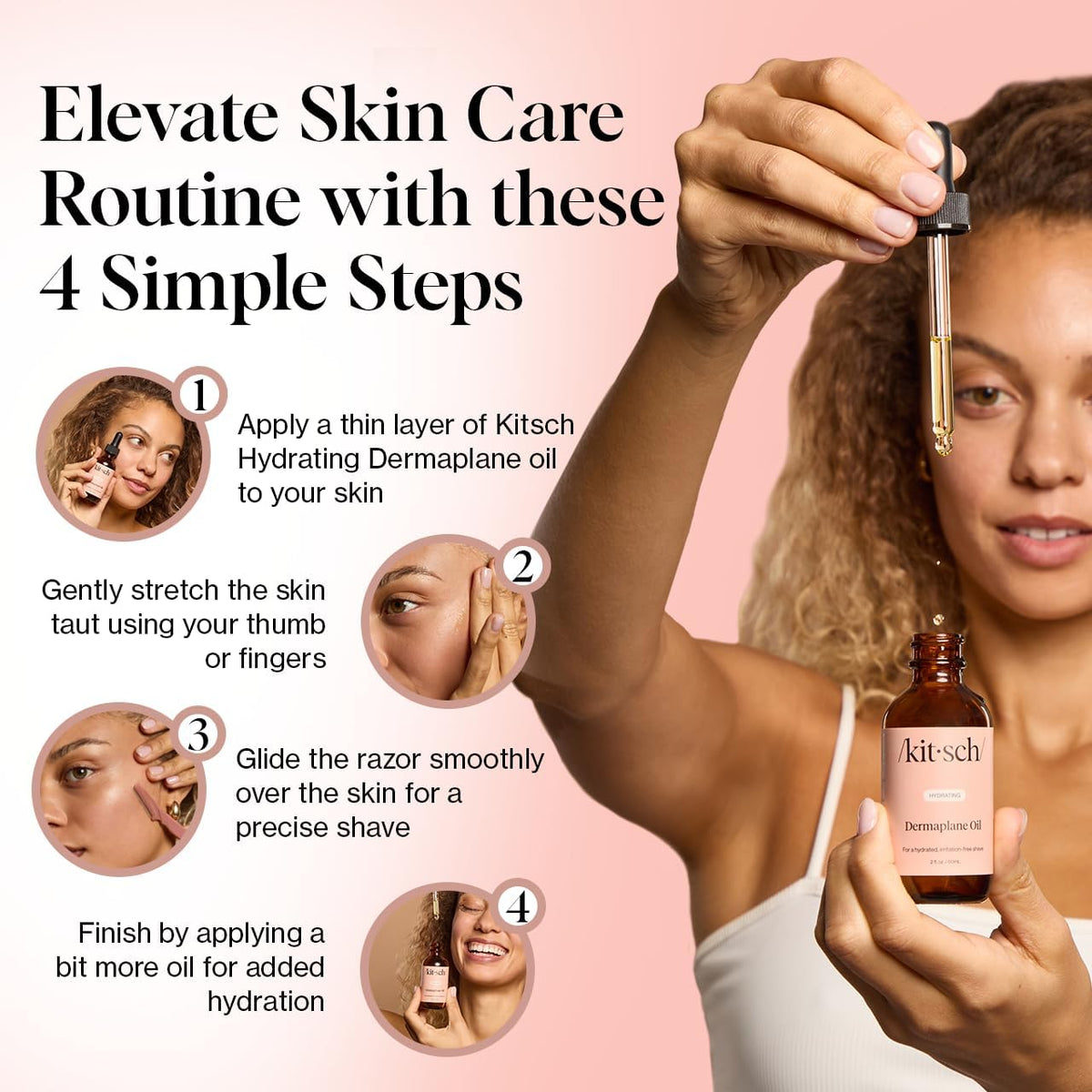 Kitsch highlighting jojoba and argan oils for nourishing hydration benefits