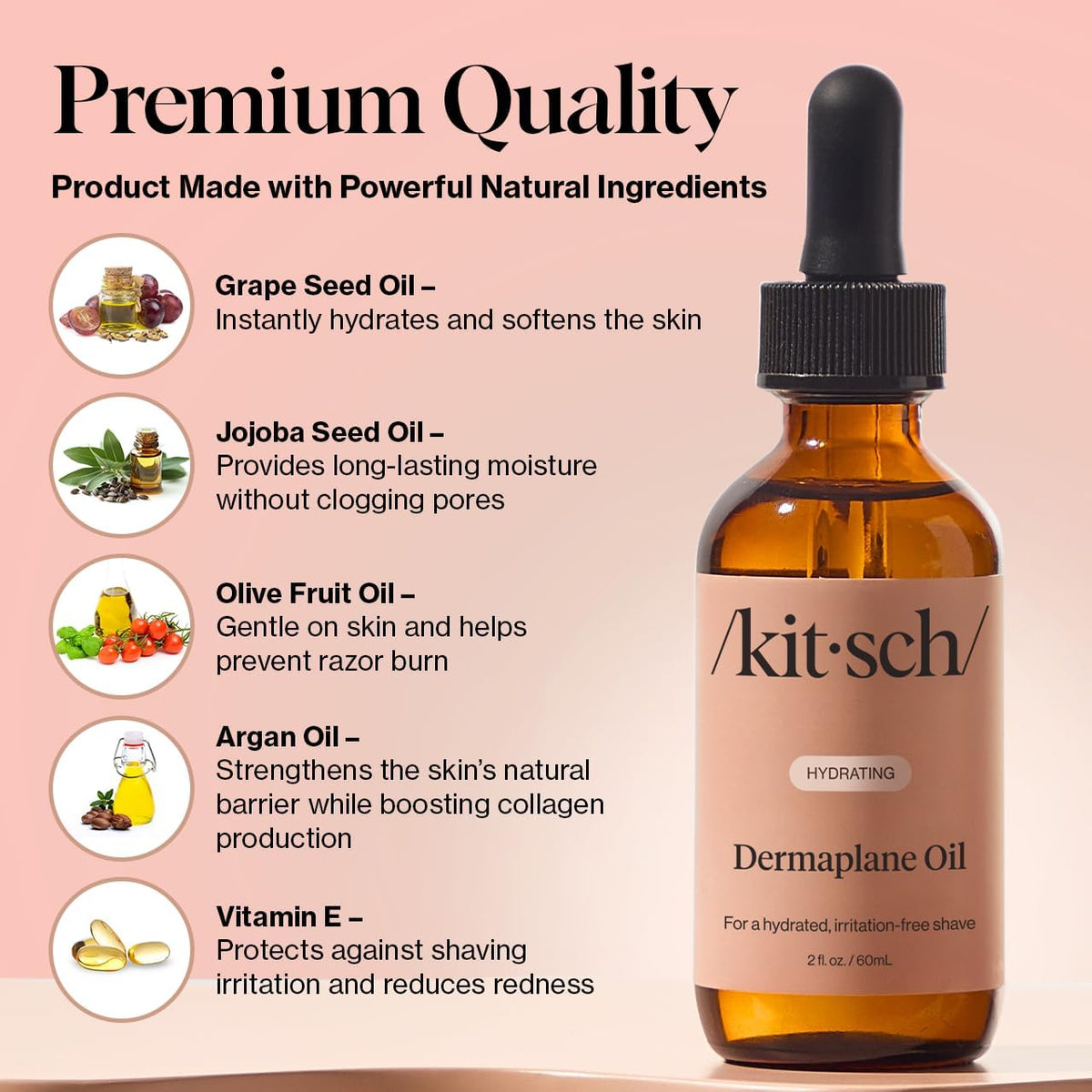 Kitsch oil texture on skin highlighting lightweight, quick absorption