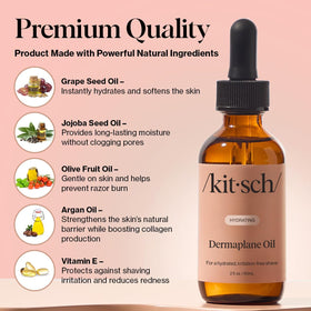 Kitsch oil texture on skin highlighting lightweight, quick absorption