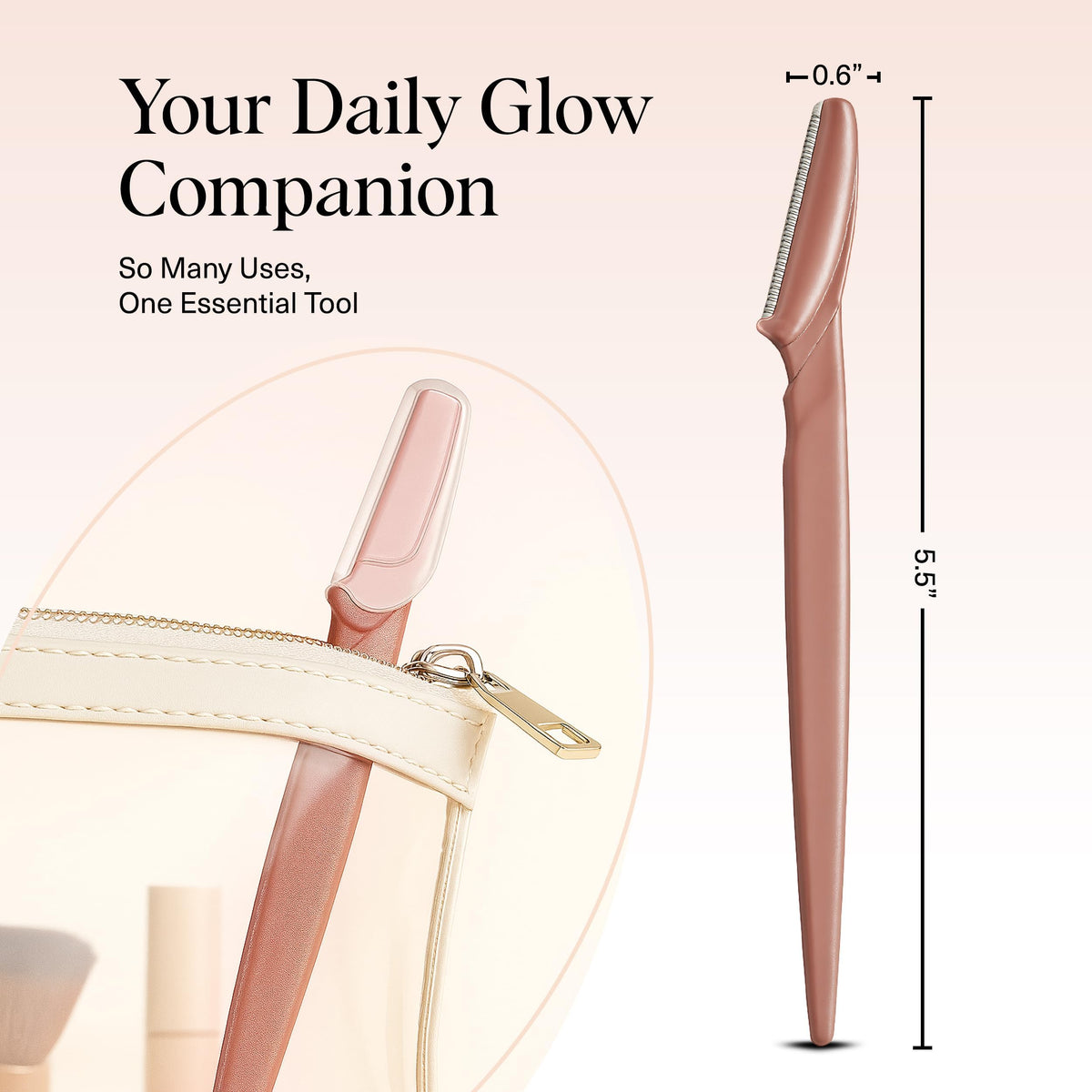 Kitsch dermaplane used on upper lip demonstrating smooth, precise exfoliation