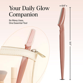 Kitsch dermaplane used on upper lip demonstrating smooth, precise exfoliation