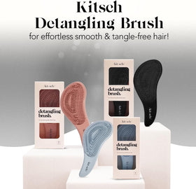 Kitsch detangler brush tucked inside purse for on-the-go styling convenience