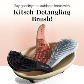 Kitsch detangler brush size comparison in hand showing compact, portable benefit