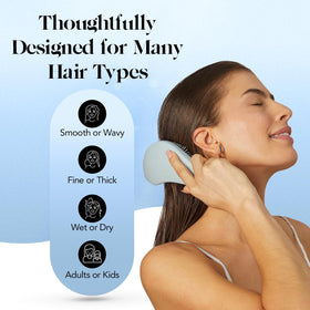 Kitsch detangler brush used on wet hair for gentle, quicker knot removal