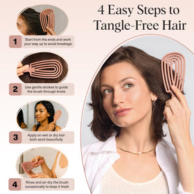 Kitsch brush gently detangling a child’s hair, safe and comfortable for young scalps