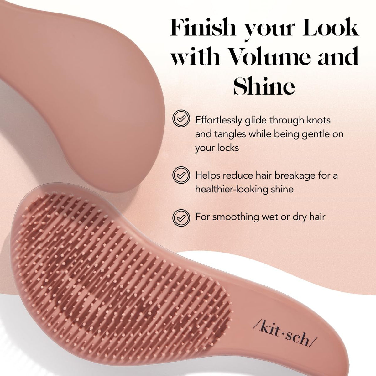 Kitsch brush bristle pattern detail showing alternating heights for faster detangling