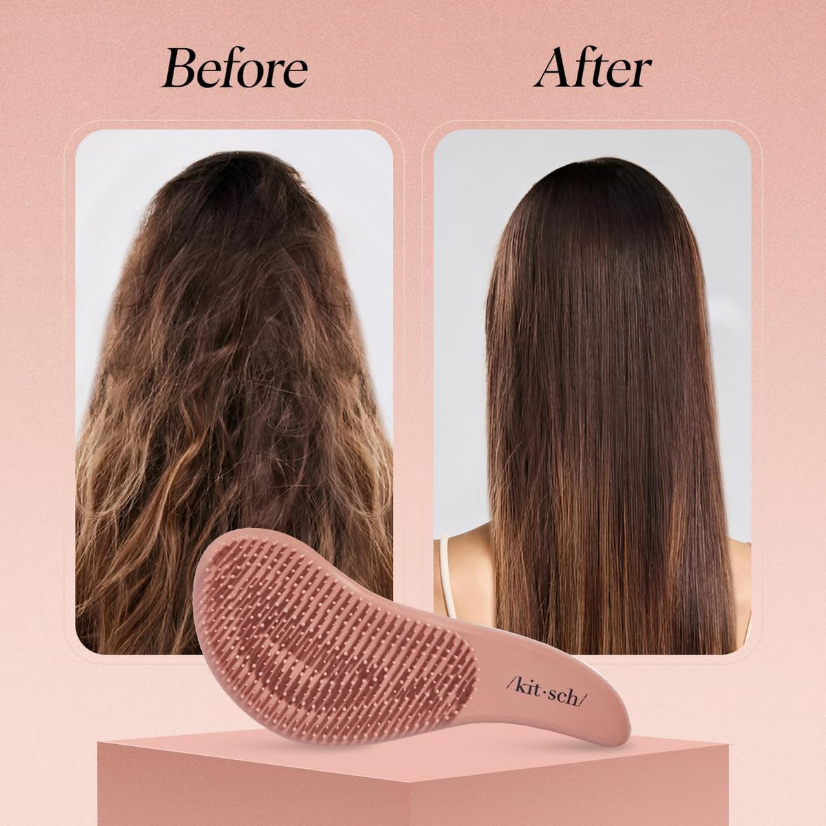Kitsch brush detangling wet hair demo for post-shower gentle use