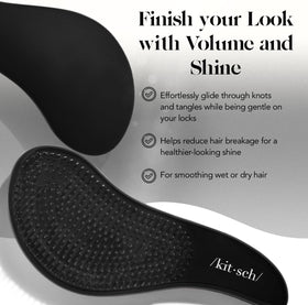 Kitsch brush detangling wet hair smoothly with fewer strokes and less tugging