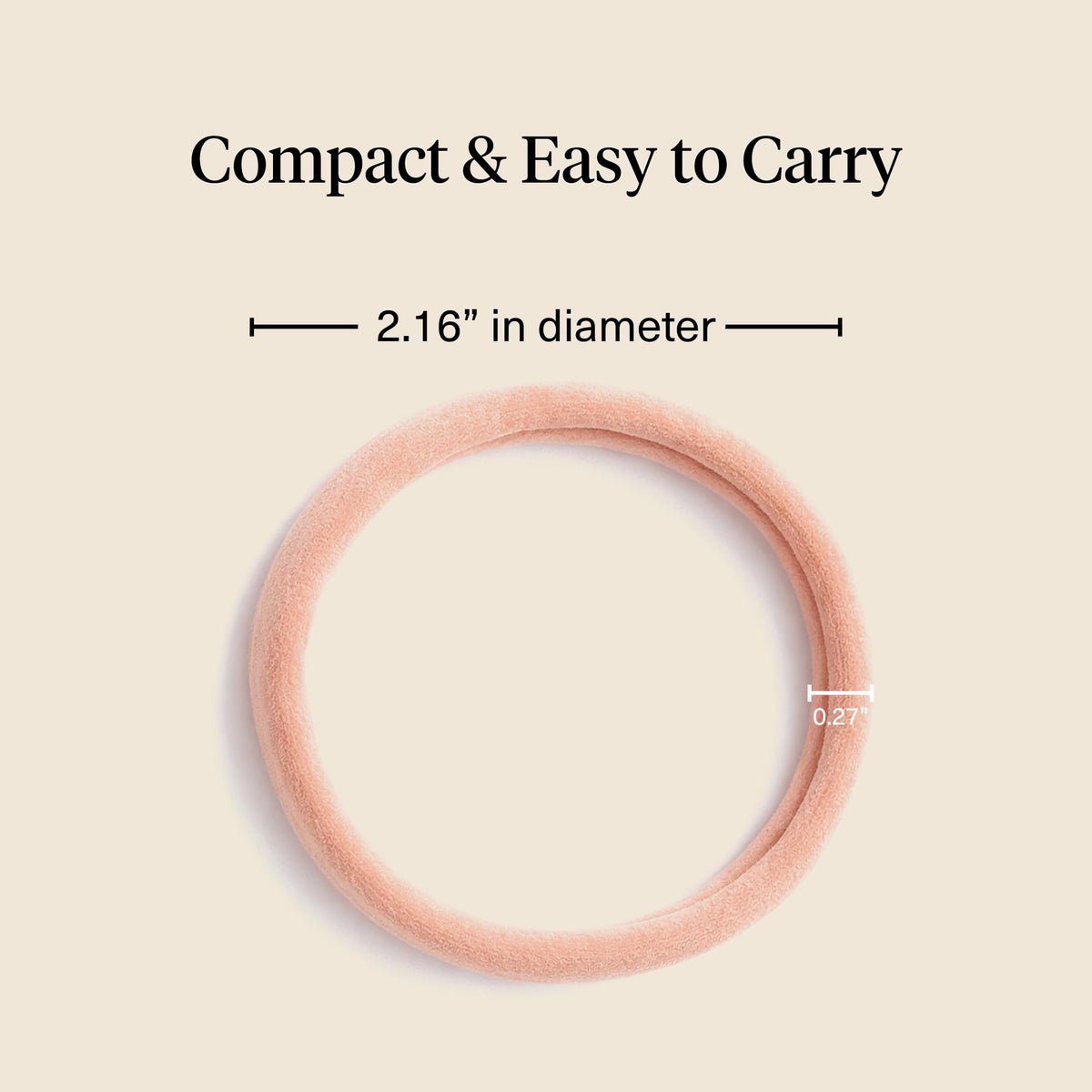 Kitsch doubled hair ties on thick hair showing extra support without damage