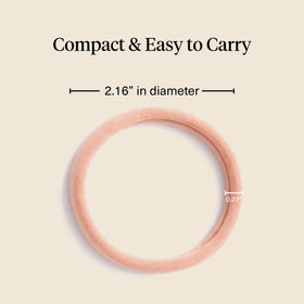 Kitsch doubled hair ties on thick hair showing extra support without damage