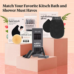 Kitsch mitt staged in a bathroom lifestyle shot suggesting at-home spa benefit