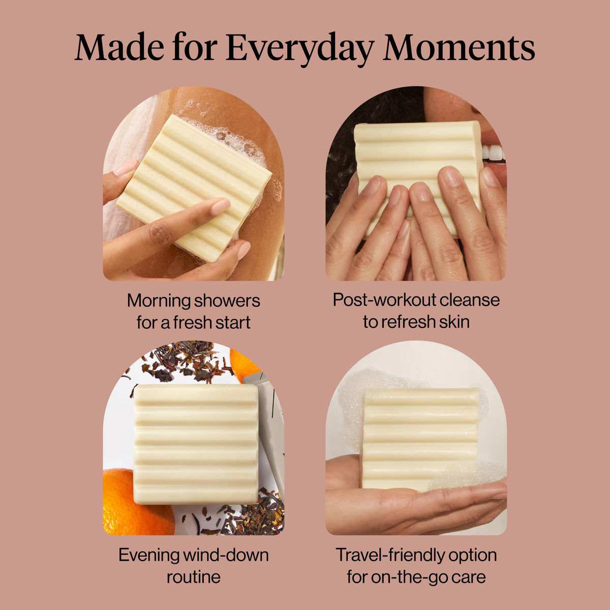 Kitsch used on face demonstrating gentle facial cleansing benefit